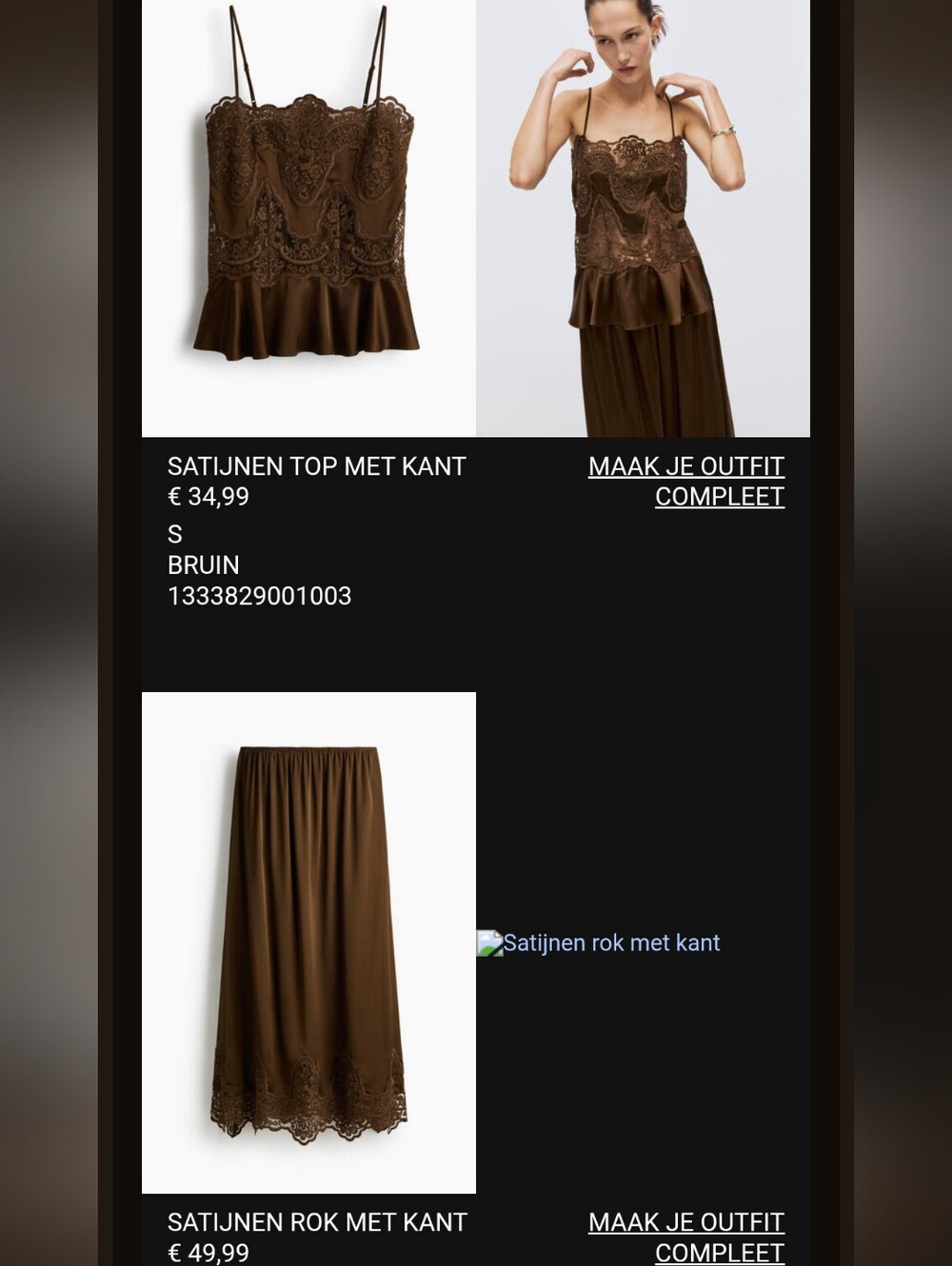 H&M Satin Set - Picture 1 of 3